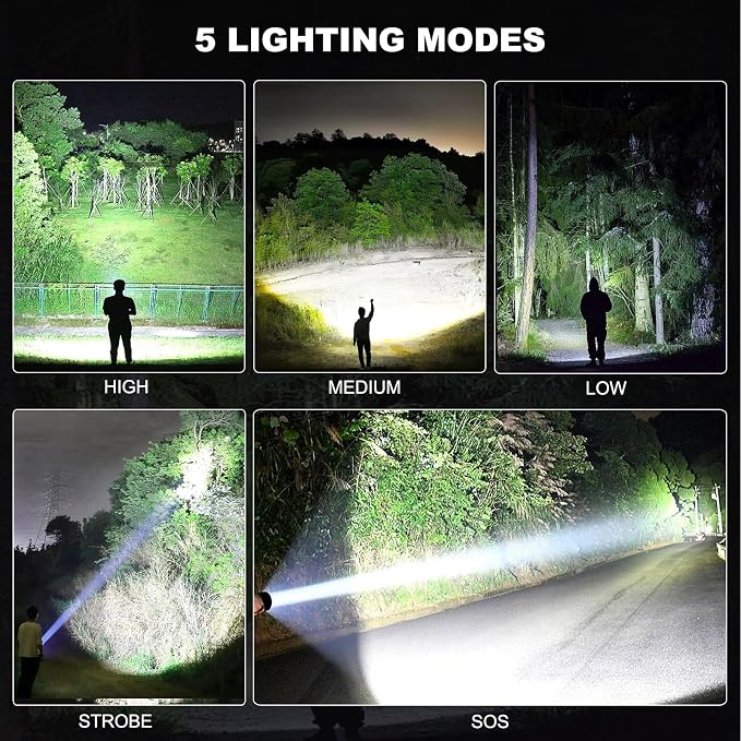 Lylting 4 Pack Rechargeable LED Flashlights High Lumens, 000LM Super Bright - Image 6