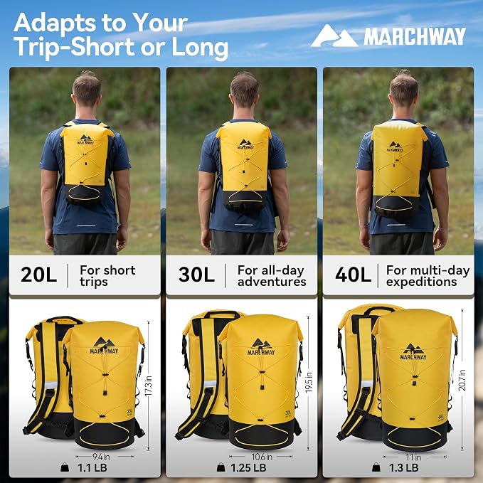 MARCHWAY Floating Roll Top Dry Bag, Flexible Lightweight TPU Waterproof - Image 6