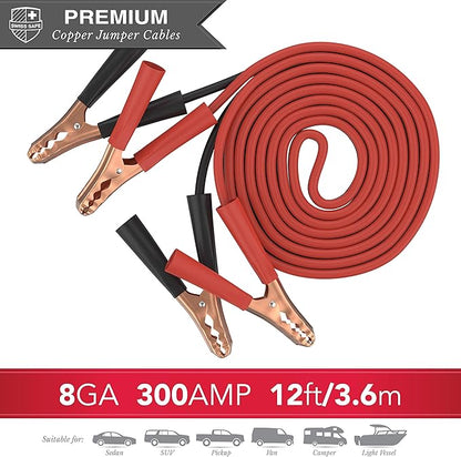 Swiss Safe 2-in-1 Car Emergency Kit | 12-FT Heavy-Duty Jumper Cables & - Image 3