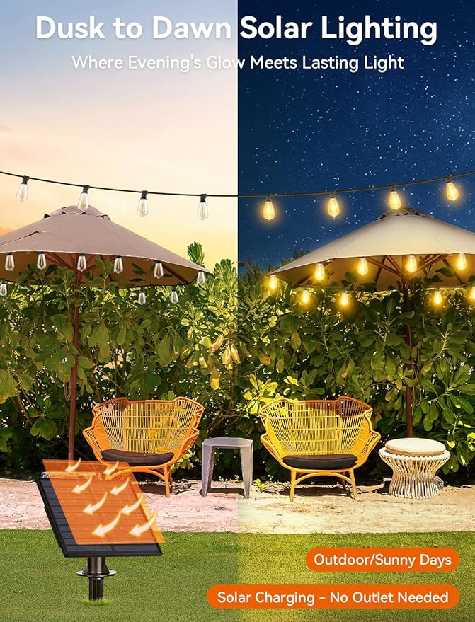 Brightever 36FT Solar String Lights Outdoor Waterproof - Image 6