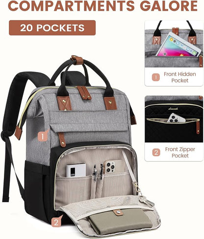 LOVEVOOK Laptop Backpack for Women, 17.3'' Waterproof Nurse Bag Teacher Work - Image 2