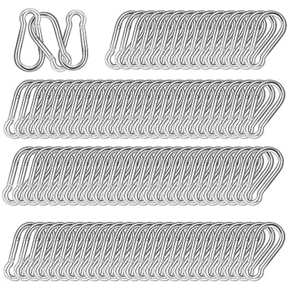 40 PCS 2'' Spring Snap Hook Carabiner, M5 3/16 Inch Galvanized Silver Steel by HANDRERLEE