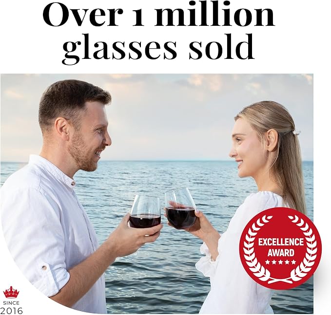 Vivocci Unbreakable Plastic Stemless Outdoor Wine Glasses 20 oz | Tritan Heavy - Image 7
