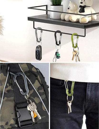9PCS Carabiner Keychain Clip, 2.7" Large Aluminum Carabiner Clips - Image 3