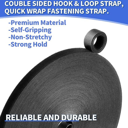 1/2In x 197Ft Reusable Cable Ties Hook and Loop Roll | Tie Down Straps - Image 7
