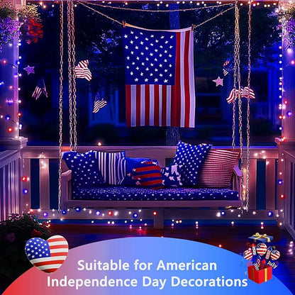 4th of July Decorations Solar String Lights 2Pack 400LED Independence Day Lights - Image 5