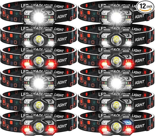 Headlamp Rechargeable 12Pack, 3000 Lumen Ultra-Light Bright Headlamp Flashlight by Northlet