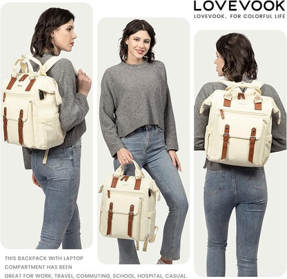 LOVEVOOK Laptop Backpack for Women Work Travel, Large Capacity Computer - Image 2