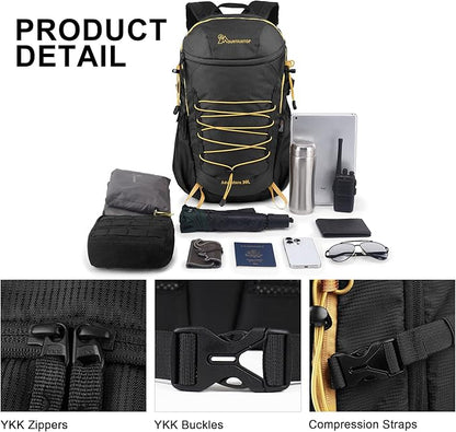 MOUNTAINTOP Hiking Backpack, 30L Camping Backpack, Men Women Hiking Daypack - Image 3