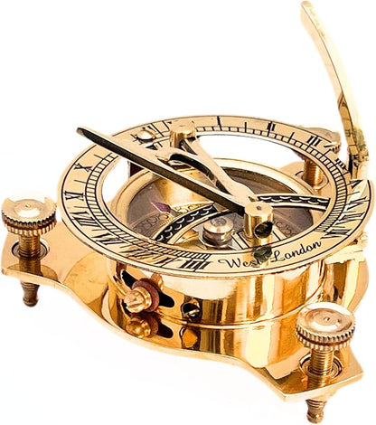 Vintage Shiny Brass Pirate's Booty Compass – Nautical Maritime Sundial - Image 3
