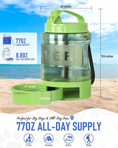 Portable Dog Travel Water Bottle, 77oz Large Portable Dog Water Bowl Dispenser - Image 2