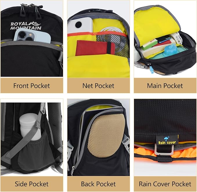 Hiking Backpack With Rain-cover, 20L Travel Backpacks - Image 5