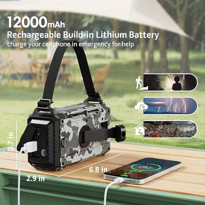 Mesqool Emergency Radio AM/FM/SW/NOAA Weather Radio, 12000 Battery Powered - Image 3