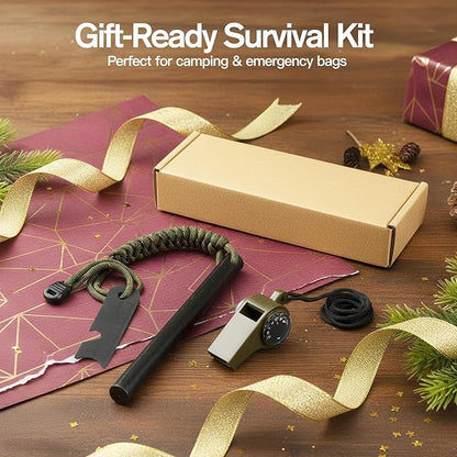 6" x 1/2" Drilled Ferro Rod Fire Starter Kit - Image 8