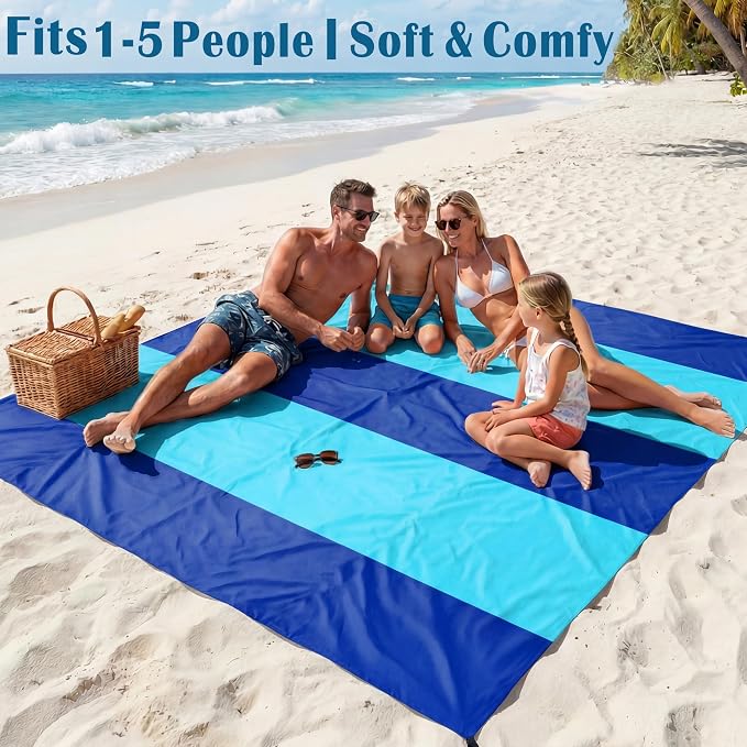 Famstar Beach Blanket Oversized Extra Large 78" X 81", Waterproof Sandproof - Image 5