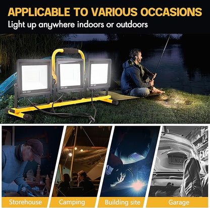 22000 Lumen Work Lights with Stand, 2 Adjustable Head LED Work Light, with - Image 6