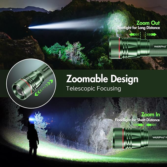 WdtPro Rechargeable Flashlights High Lumens, 1 Pack 10H Long Lasting Super - Image 2