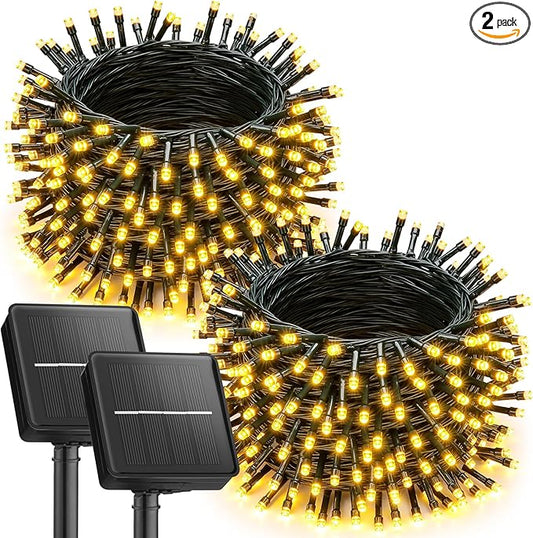 Brightown 2 Pack Solar String Lights Outdoor Waterproof, 92Ft 240 LED Solar by Brightown
