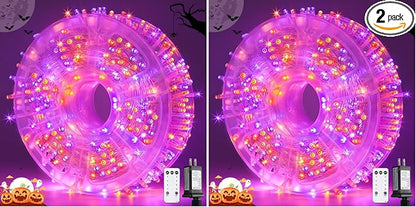 JMEXSUSS 400LED Orange and Purple Halloween Lights Indoor Outdoor Waterproof by JMEXSUSS