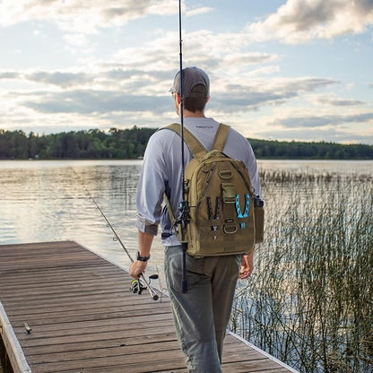 Piscifun Fishing Backpack with Rod Holder, Lightweight Sling Bag Storge Gear - Image 3