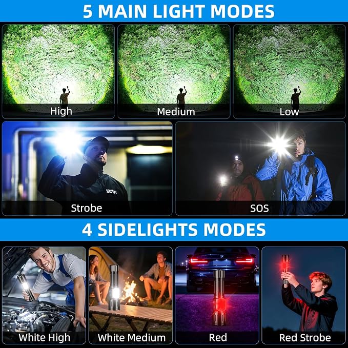Rechargeable LED Flashlight, Super Bright 99000 High Lumens Flash Light - Image 3