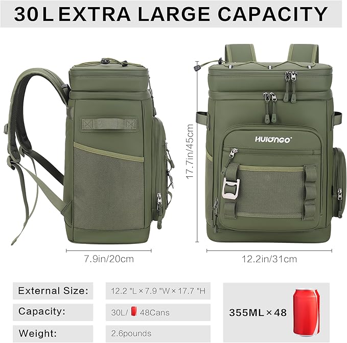 Hulongo Large Waterproof Insulated Cooler Backpack - Image 2