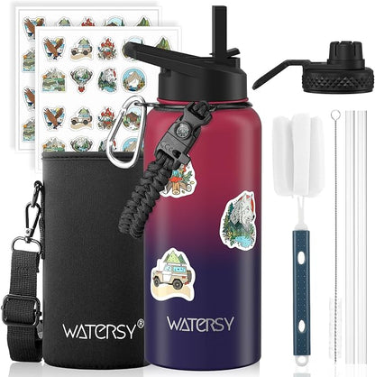32oz Insulated Water Bottle, BPA Free&Leak Proof, Stainless Steel Water Flask by Watersy