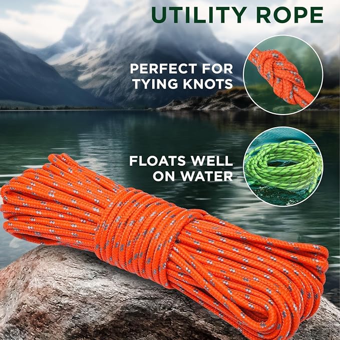 TECEUM Rope – 90 Feet x 1/4 Inch – Purple – Strong All-Purpose Utility Rope – - Image 3