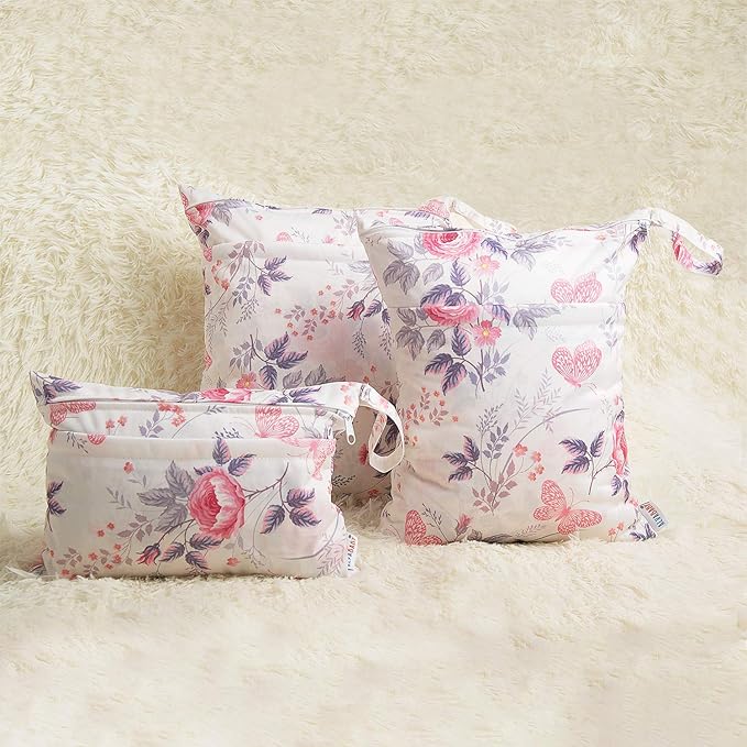 ALVA ALVABABY 3pcs Baby Cloth Diaper Wet Dry Bags Waterproof Reusable - Image 4