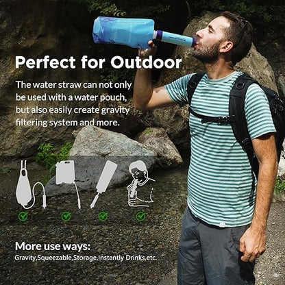 Membrane Solutions Squeezable Water Filtration System, Survival Water Purifier - Image 4