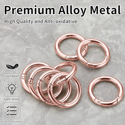 Gkeygo Key Ring Clip, 1 Inch Keychain Rings, 8 Pack Round Carabiner Clip - Image 2