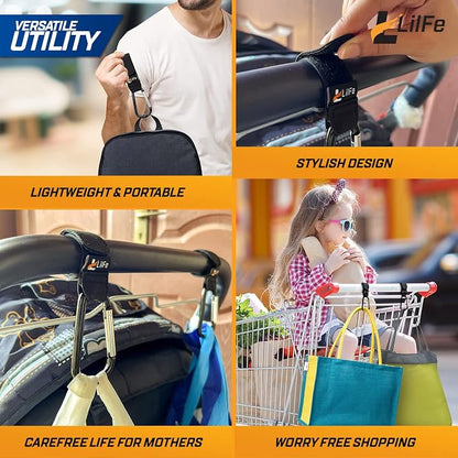 4 Pcs Baby Stroller Hooks for Hanging | Multipurpose Stroller Straps - Image 5