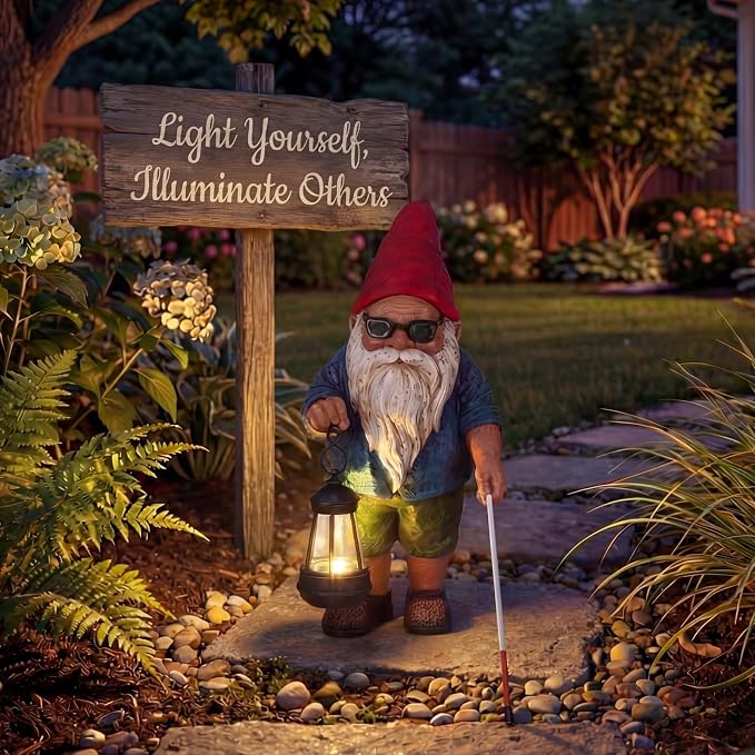 Garden Gnome Outdoor Statue -10.2 inches Outdoor Decor - Image 5