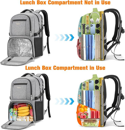 Insulated Lunch Backpack Fit 17" Laptop, Work Backpack - Image 5