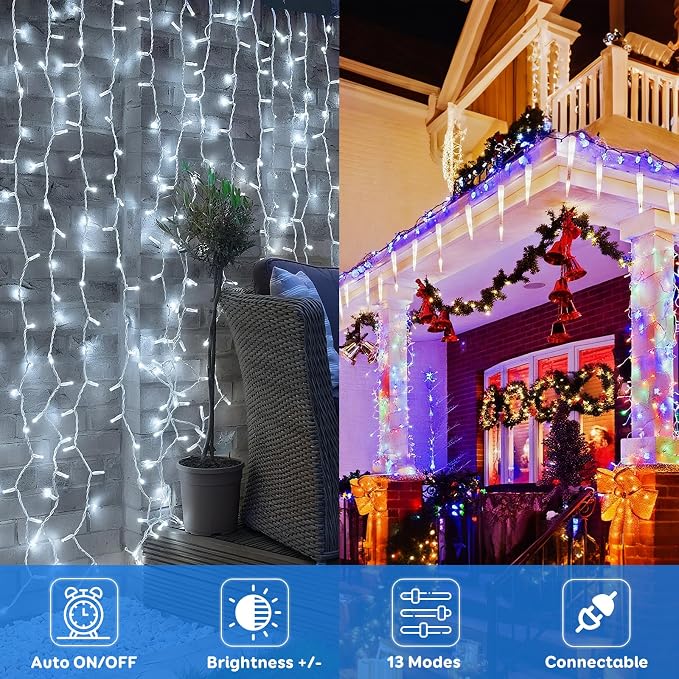88FT 240LED Connectable String Lights Indoor Outdoor Clear Wire, Cold - Image 2