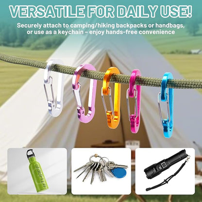 Multi-Pack Aluminum Carabiner Clips, Outdoor Activities - Image 5