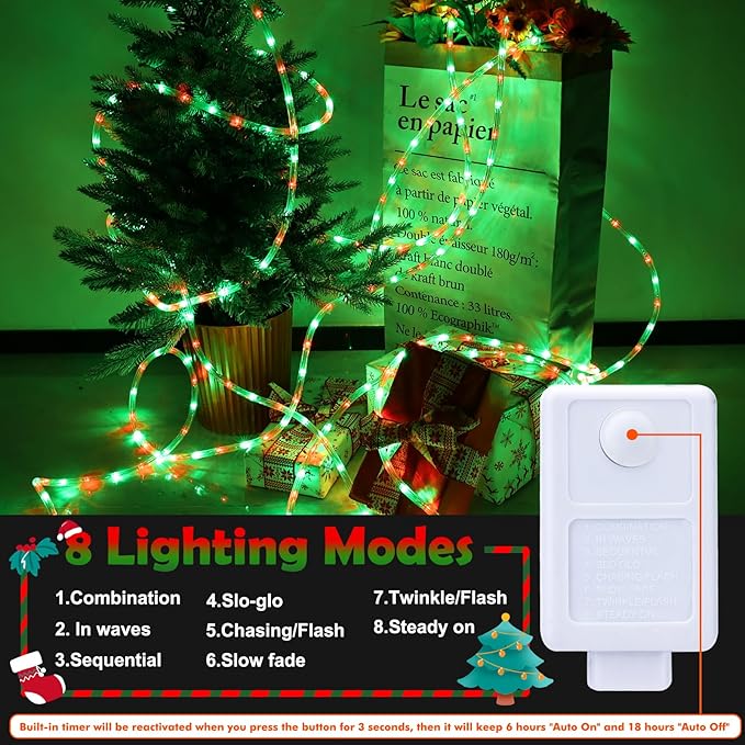 50ft LED Rope Lights Outdoor, 360 LED Connectable and Flexible Tube Lights - Image 3