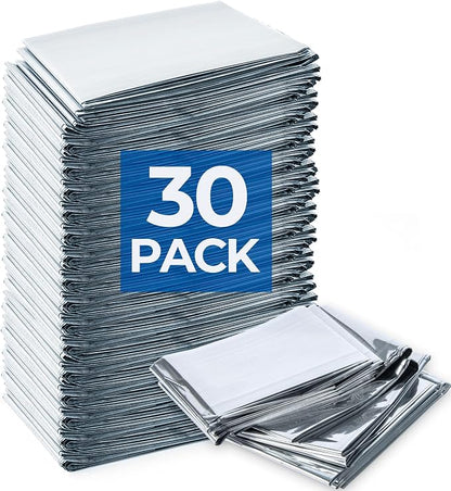 Emergency Blanket for Camping & Survival 30 Packs, Provides Thermal Protection by Kingstar