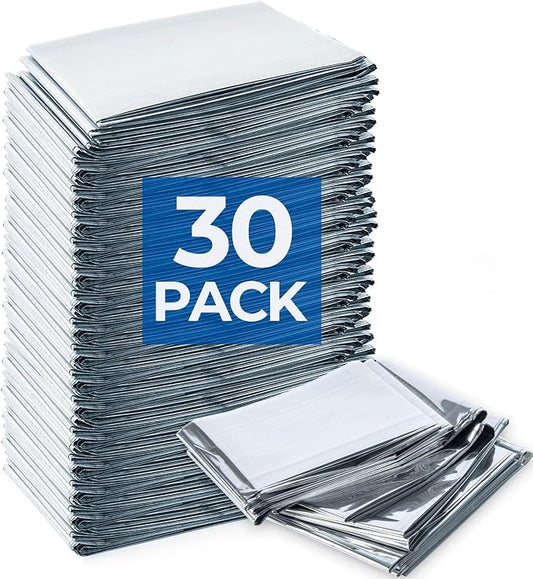 Emergency Blanket for Camping & Survival 30 Packs, Provides Thermal Protection by Kingstar