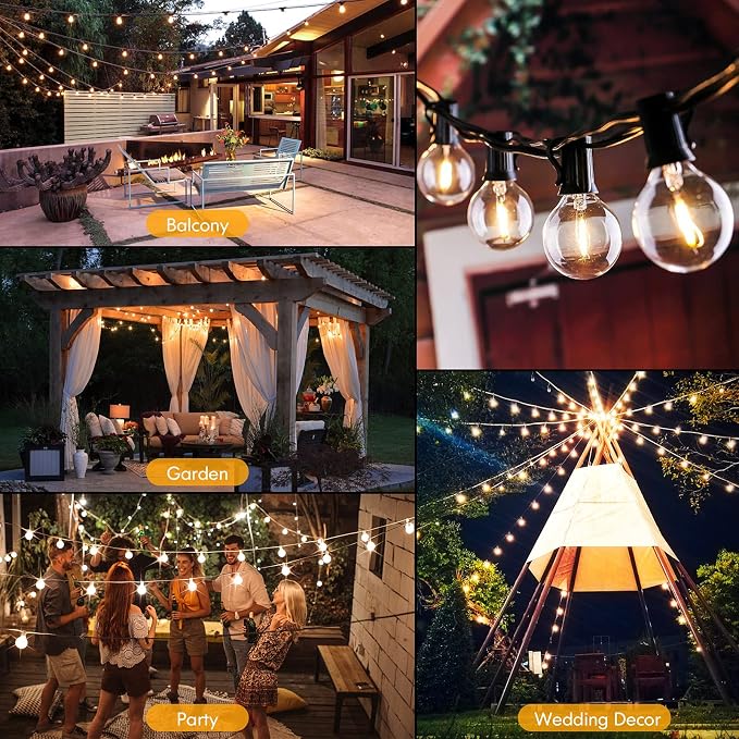 100FT LED Outdoor String Lights Patio Light - Image 7