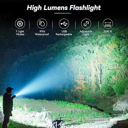 Flashlight Rechargeable Flashlights High Lumens, 000 LM Bright LED Flashlight - Image 2