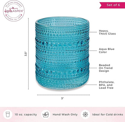 Kate Aspen Hobnail Beaded Drinking Glasses Vintage Glassware Set | Cocktail - Image 6