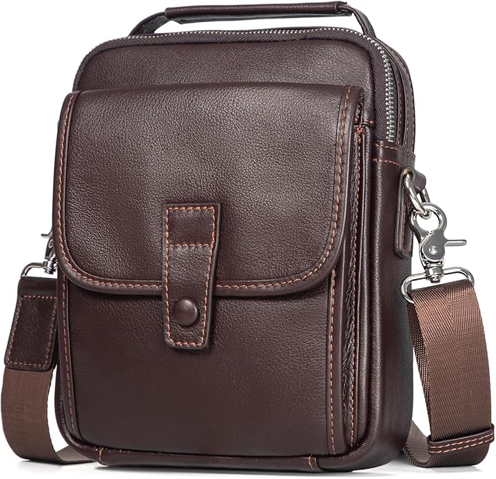 Augus Leather Small Messenger Bag by Augus