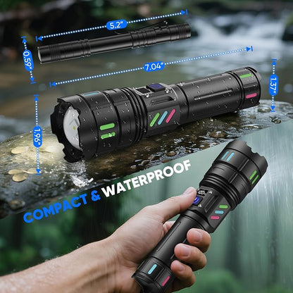 Rechargeable Flashlights High Lumens 100000 Long Distance, Single Click 3 Modes - Image 7