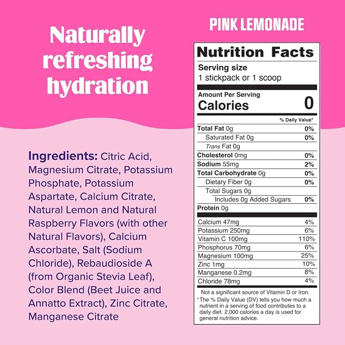 Ultima Replenisher Daily Electrolyte Powder – Pink Lemonade, 20 Stickpacks – - Image 3