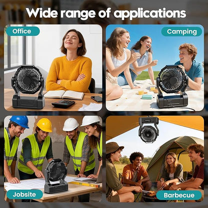 XZK Camping Fan, 20000mAh Rechargeable Battery Powered Fan - Image 5