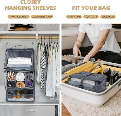 Surblue Hanging Shelves Travel Storage Bag Compression Packing Cube - Image 2