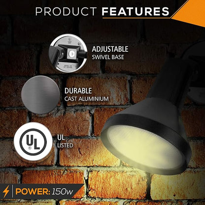 Ciata 15" Outdoor Security Flood Light 2 Head - Image 3