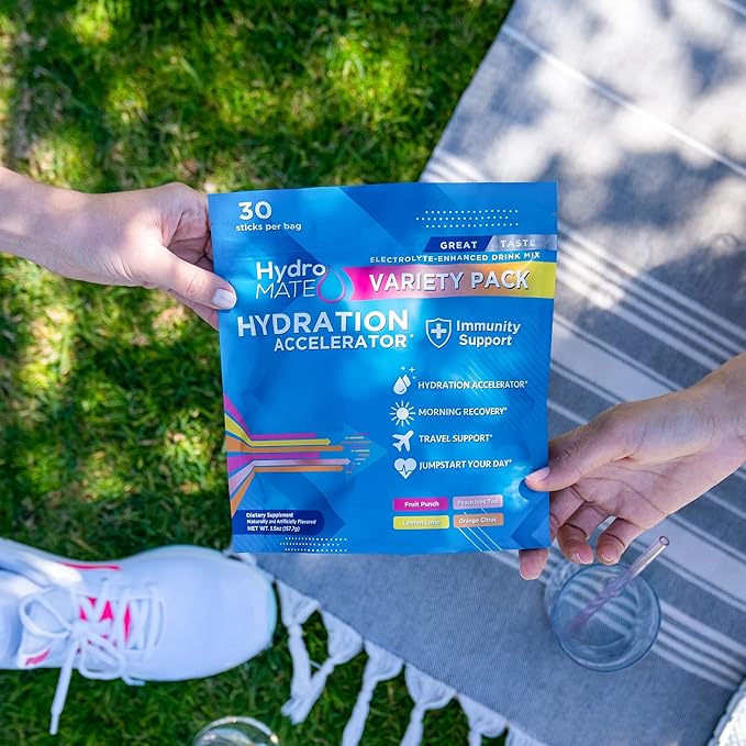HydroMATE Electrolyte Powder Variety Pack Bulk Hydration Packets Low Sugar 90 - Image 2
