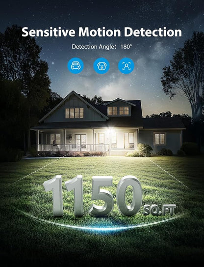 Onforu 32W 2 Head Motion Sensor Outdoor Lights, 3200LM 6500K LED Security Light - Image 4